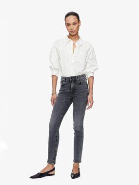 ANINE BING Jagger Ash Grey High Rise Skinny Ankle Jeans, Size 24